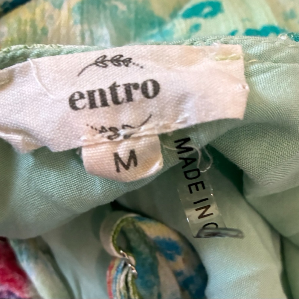 Entro Aphrodite Maxi Dress Paint Splatter Watercolor Maximalist Boho Hippie Vibe - Picture 4 of 5